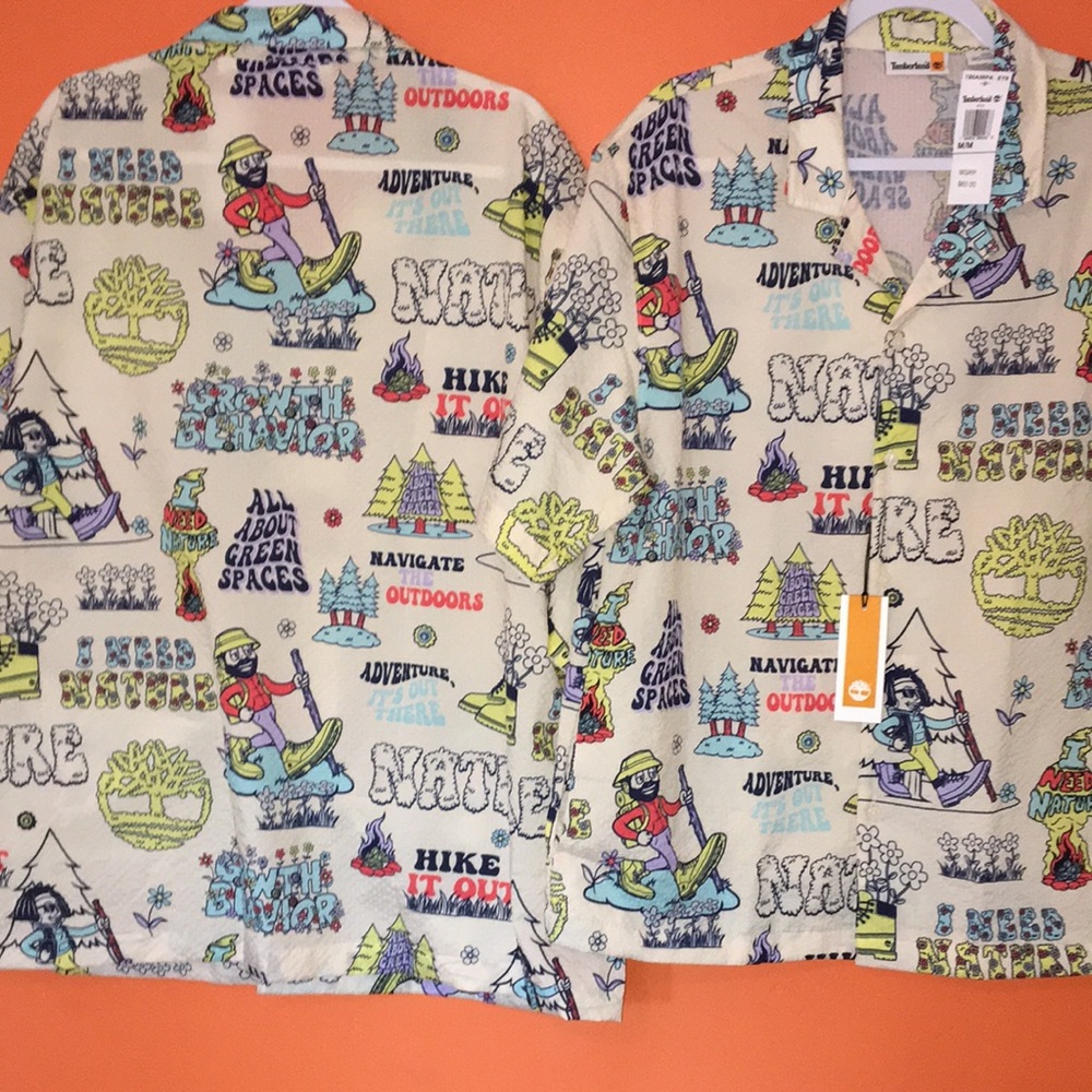 Timberland  Camping Hiking Outdoor Lover’s Button Up Shirt Men’s Casual - Picture 12 of 17